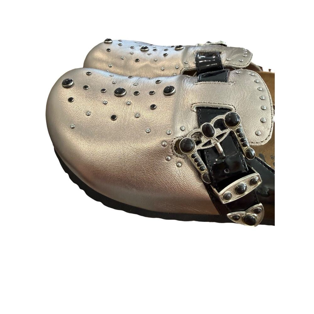Birkenstock Betula Rocko, Pewter Studded Clog Sandals 41, US 10 M8 EUC Western - Picture 3 of 8